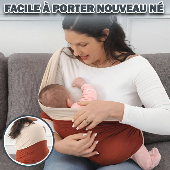 echarpe de portage bebe coton doux élastique allaitement discret