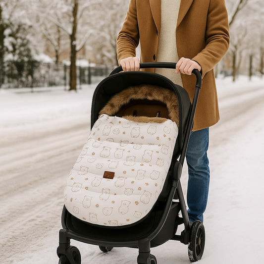 chanceliere bebe confortable pour hiver beige sécuritaire