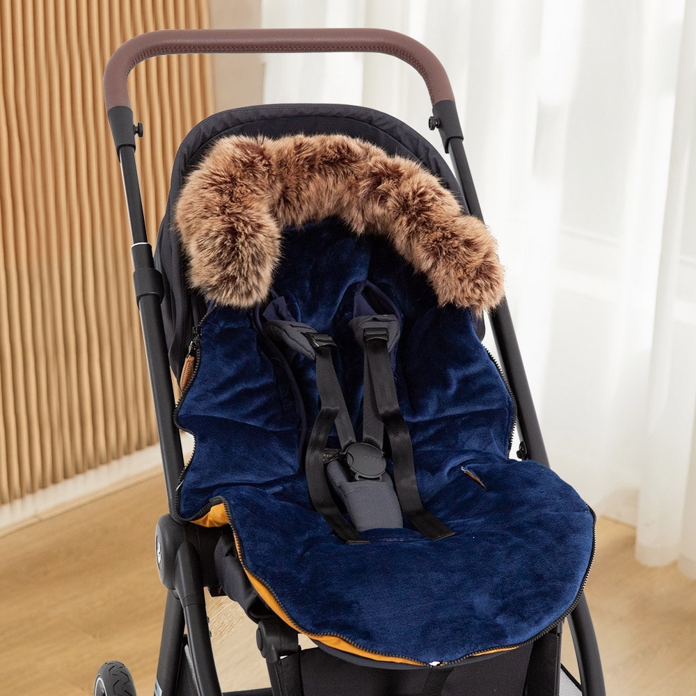 chancelière poussette imperméable col en fourrure 