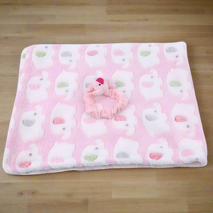 couverture bébé dessin animé éléphant rose