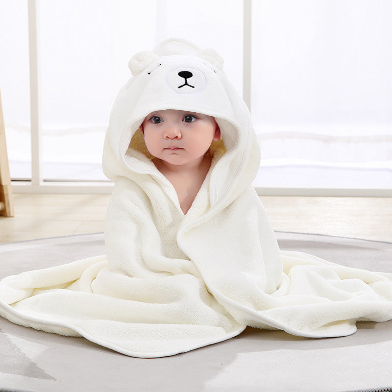 couverture bebe douce à capuche blanc