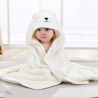 couverture bebe douce à capuche blanc