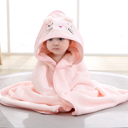 couverture bebe douce à capuche rose
