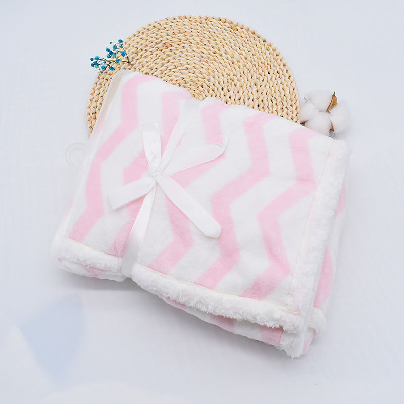 couverture bébé douce pour poussette rose 