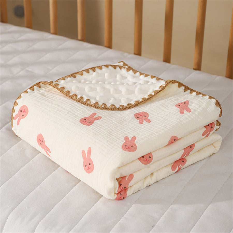 couverture bébé parababys unisexe motif lapin rose