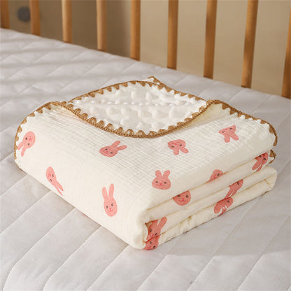 couverture bébé parababys unisexe motif lapin rose