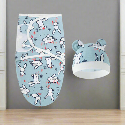 couverture emmaillotage bébé babys bleu sécurisante