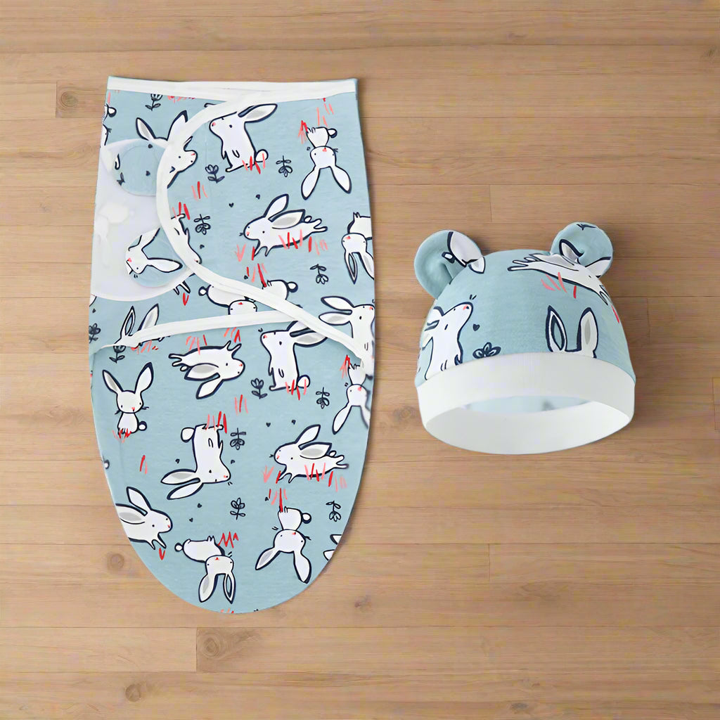 couverture emmaillotage bébé babys bleu unisexe