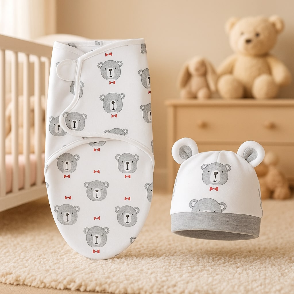 couverture emmaillotage bébé unisexe garçons filles blanc