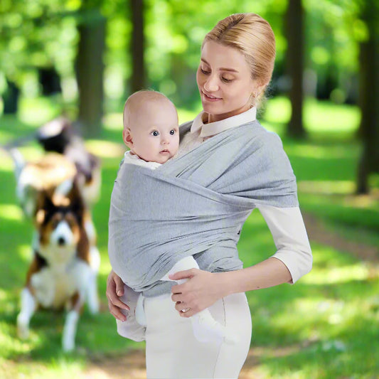 echarpe de portage ivoirbabys gris confortable