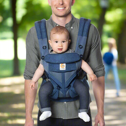 porte bébé breathbabybag bleuprint  amour de papa et bébé