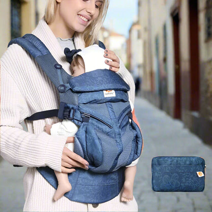 porte bébé breathbabybag bleuprint  respirabilité maximale