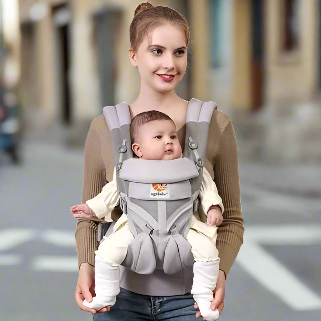 porte bébé breathbabybag gris maman et bébé