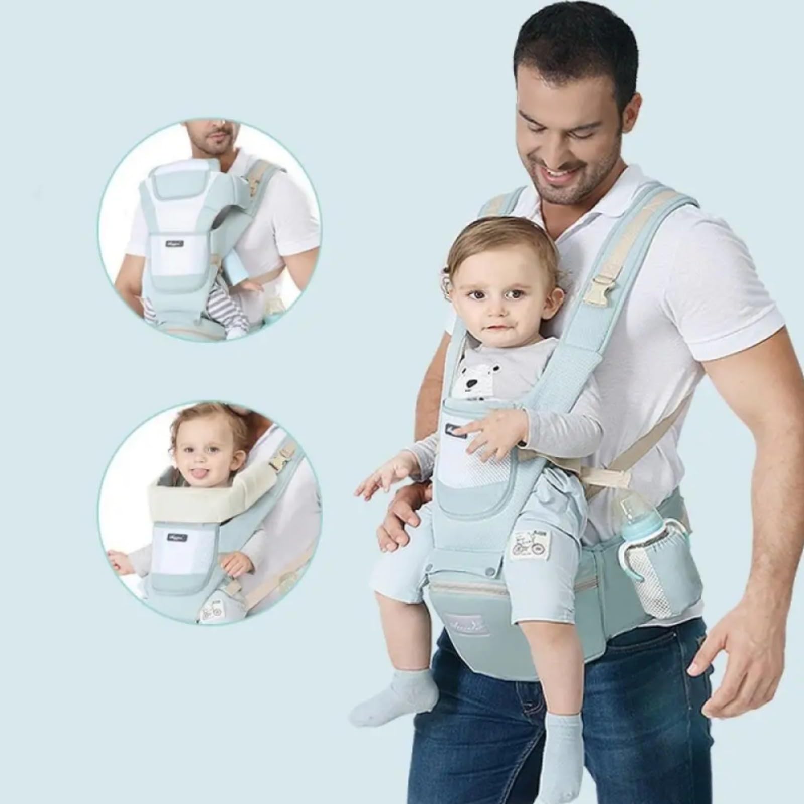 porte bebe ergonomique en tissu respirant