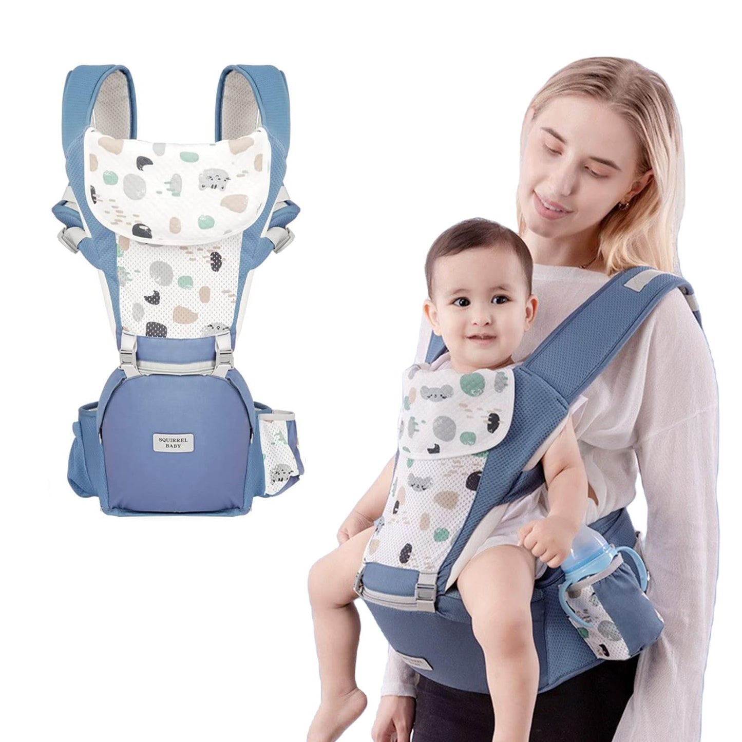 porte bebe hanche écharpe multifonctionnelle bleu