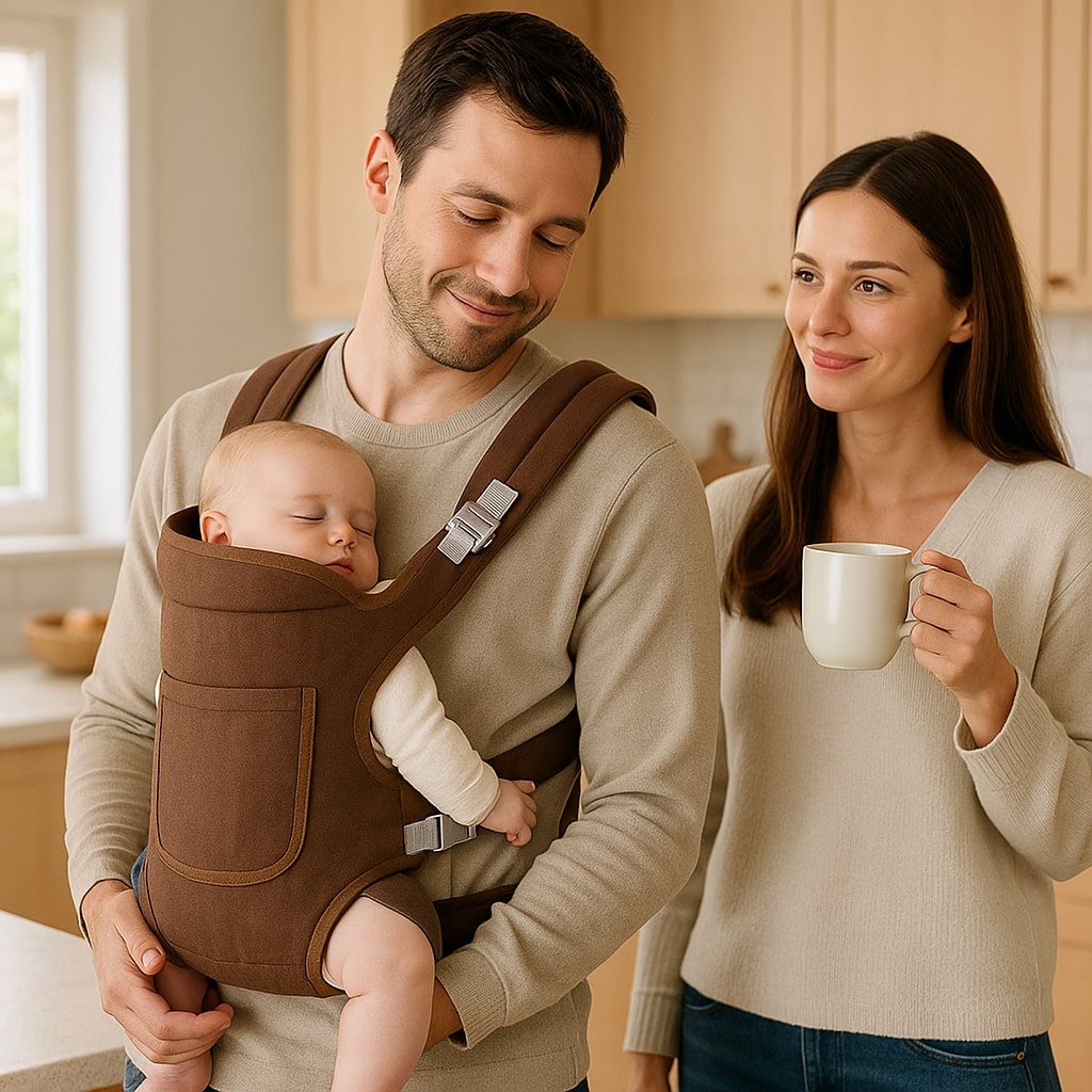 porte bebe naissance maron ergonomique amour parents