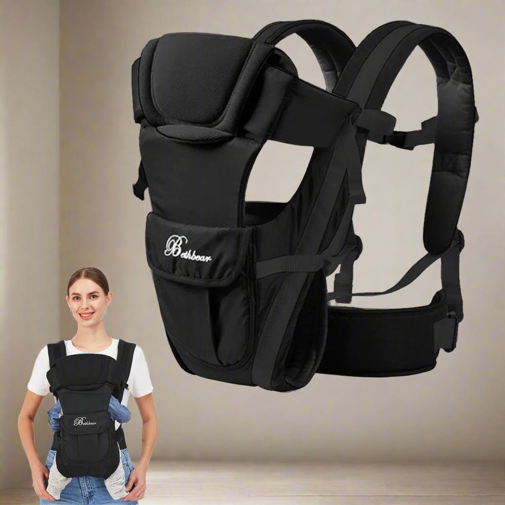 porte bebe quatre en un noir position face à face