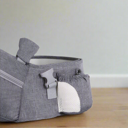 porte-bébé réglable gris poche biberon