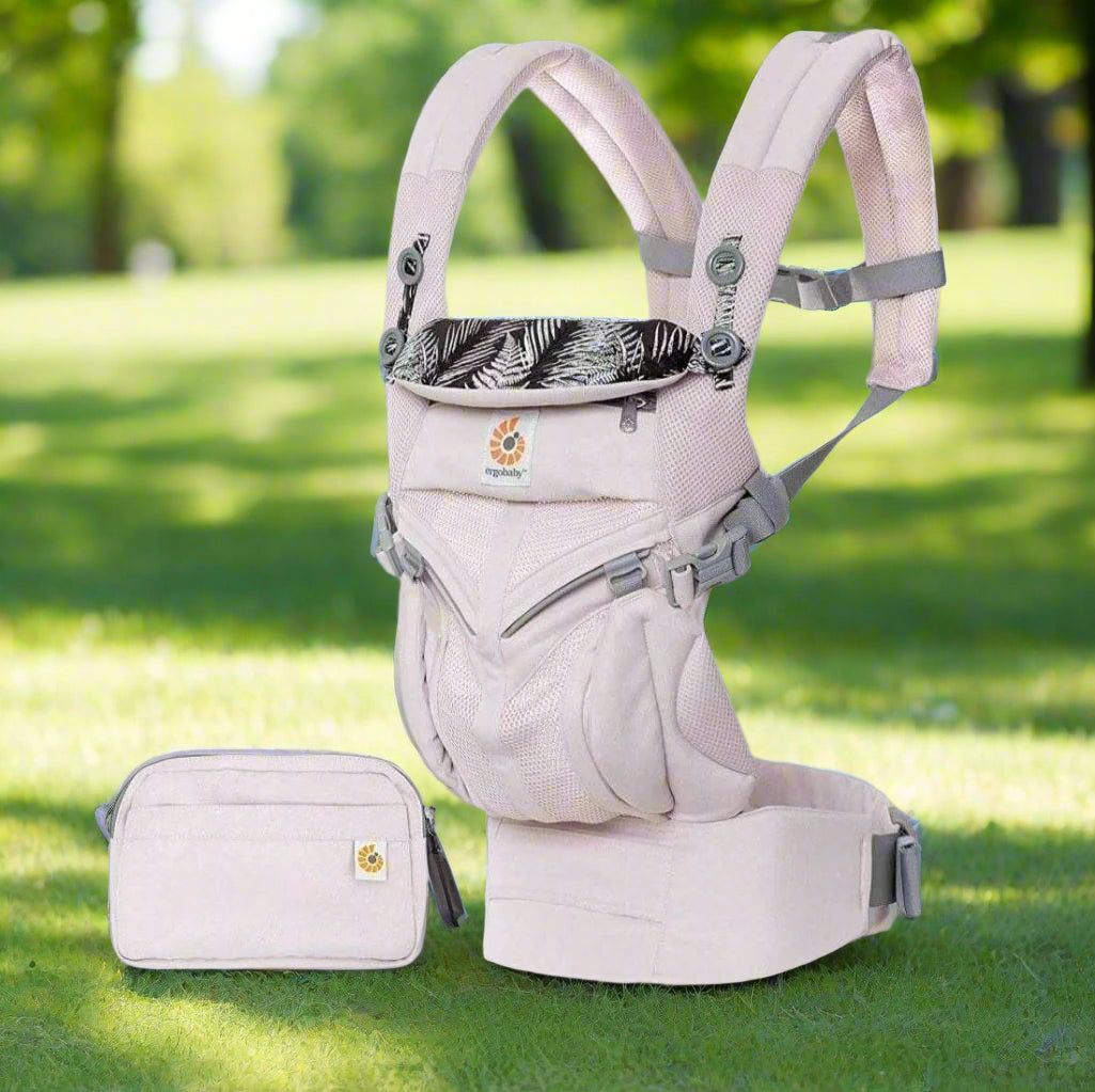 porte bébé rose maille avec pochette