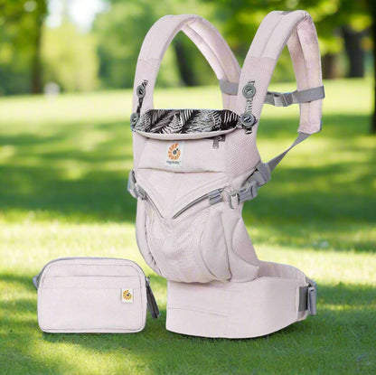 porte bébé rose maille avec pochette