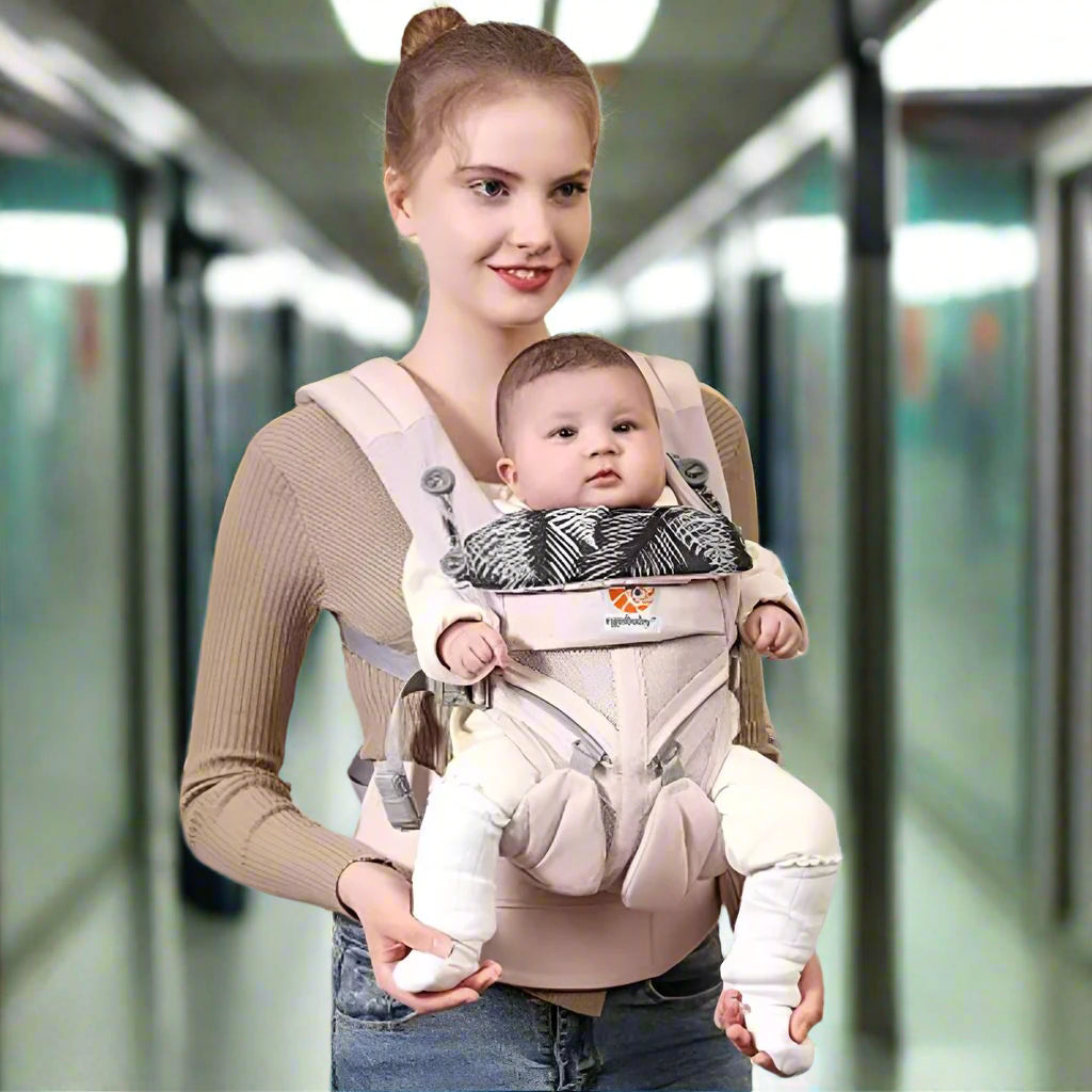 porte bébé rose maille face au monde
