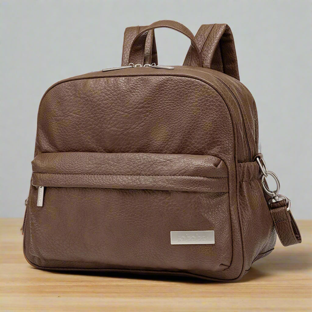 sac a dos a langer compacte chocolat de grande capacité