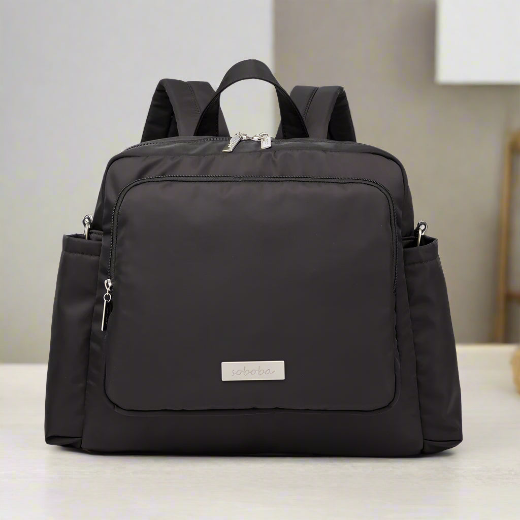 sac à dos à langer imperméable noir