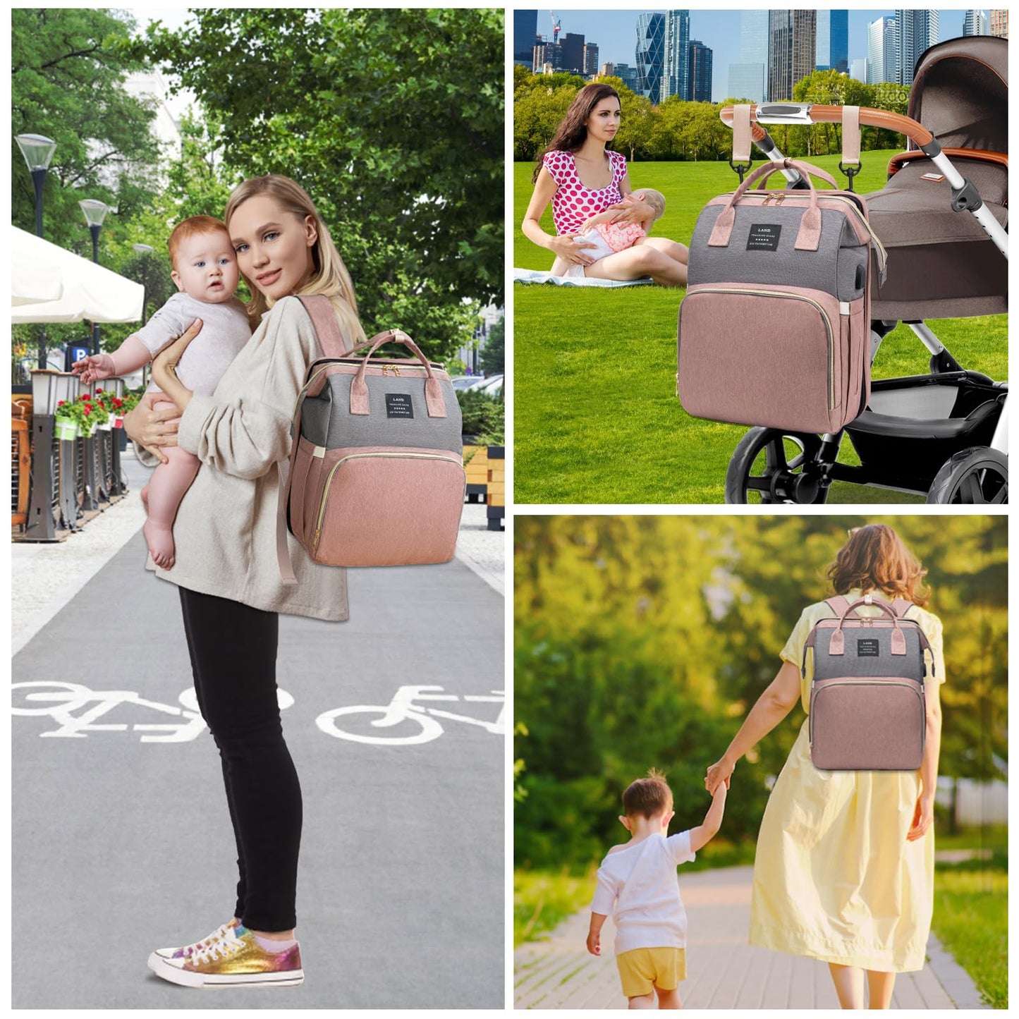 sac à dos à langer pliable et confortable