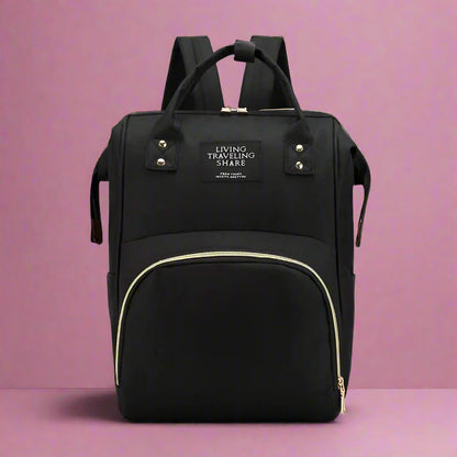 sac à langer noir au dos