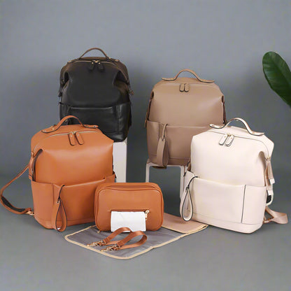 sac à langer sac à dos en cuir pu imperméable